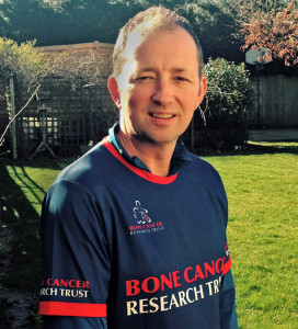 Neil Cunningham wearing Bone Cancer top