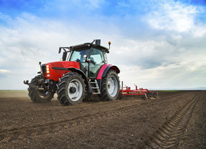 Image of a tractor on the land.